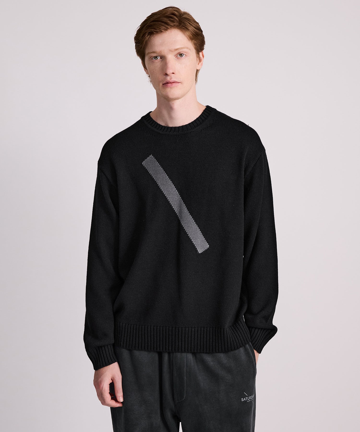 Saturdays NYC Greg Slash Sweater in Black