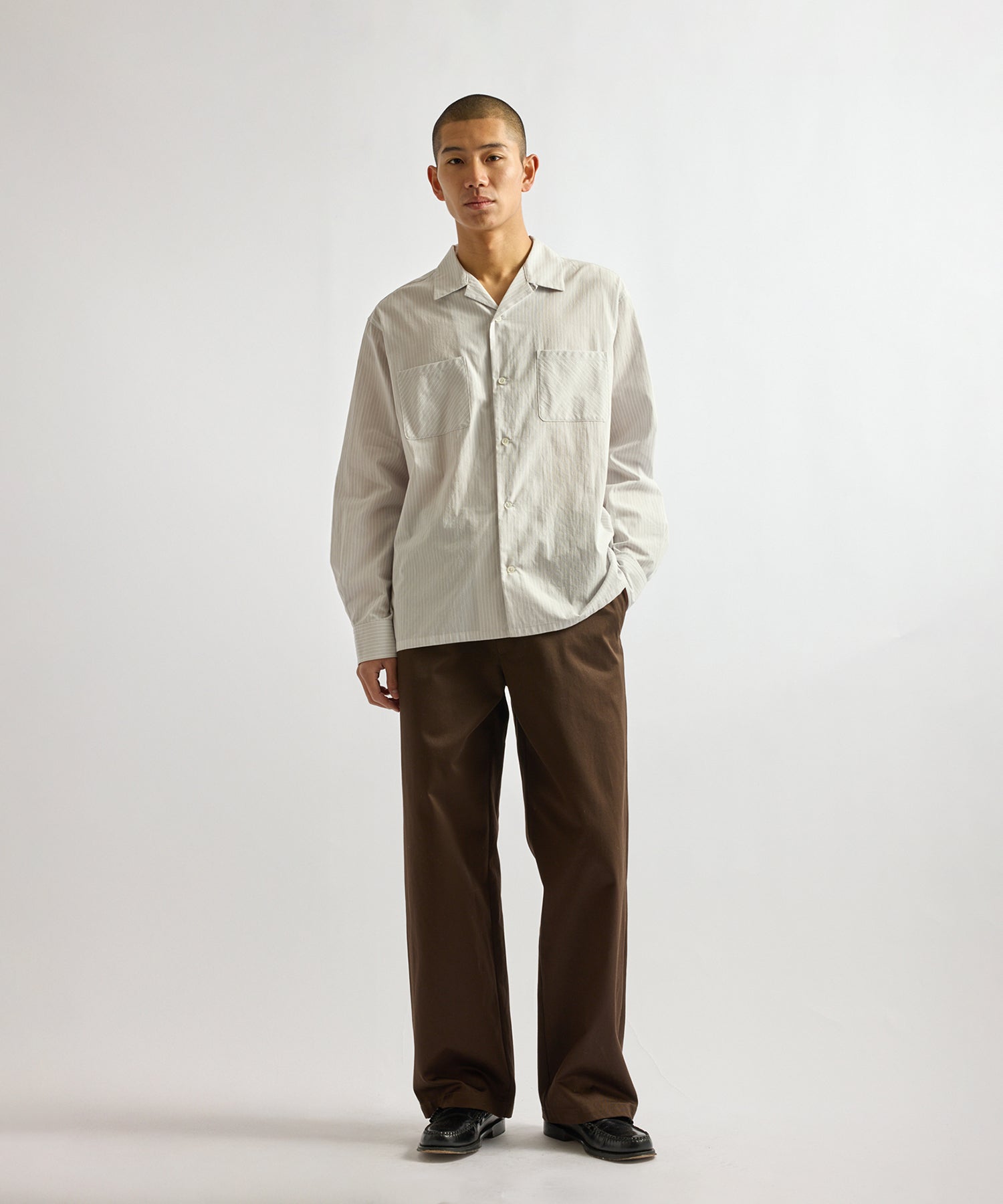 Saturdays NYC Ross Wide Chino Pant in Dark Brown