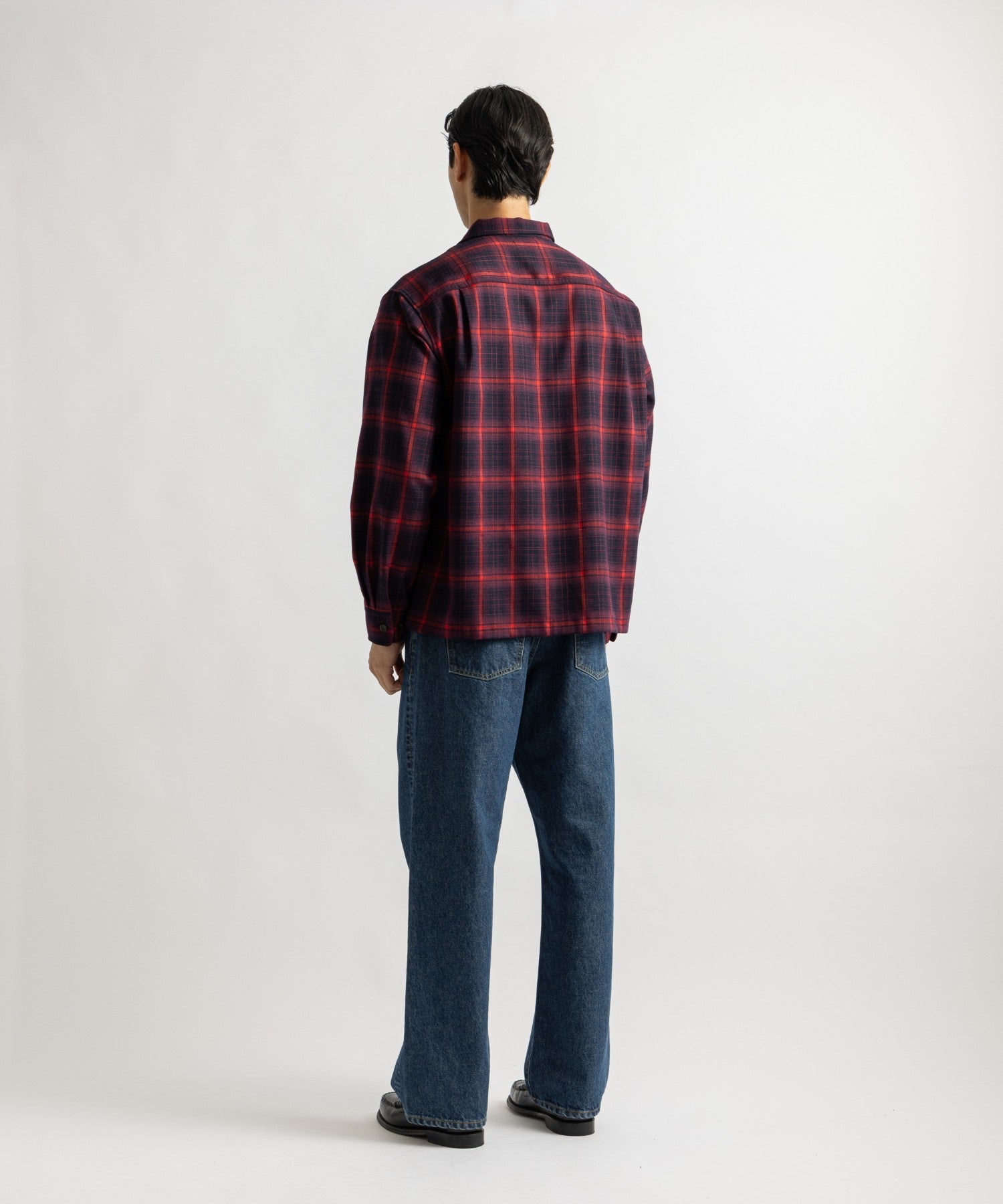 Saturdays NYC Marco Ombre Check CPO Shirt in Red