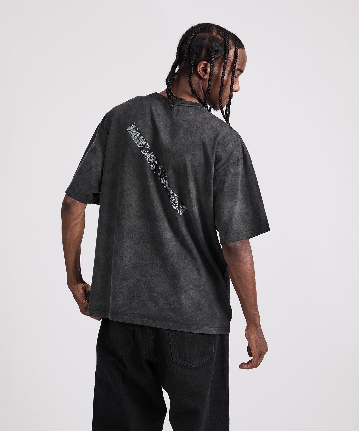 Saturdays NYC MIYAGIHIDETAKA x Saturdays Bandana Slash T-Shirt in Black