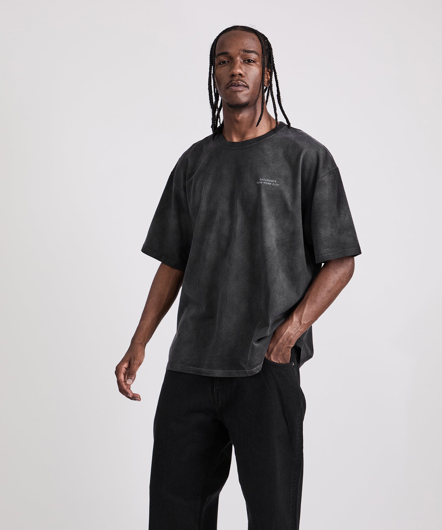 Saturdays NYC MIYAGIHIDETAKA x Saturdays Bandana Slash T-Shirt in Black