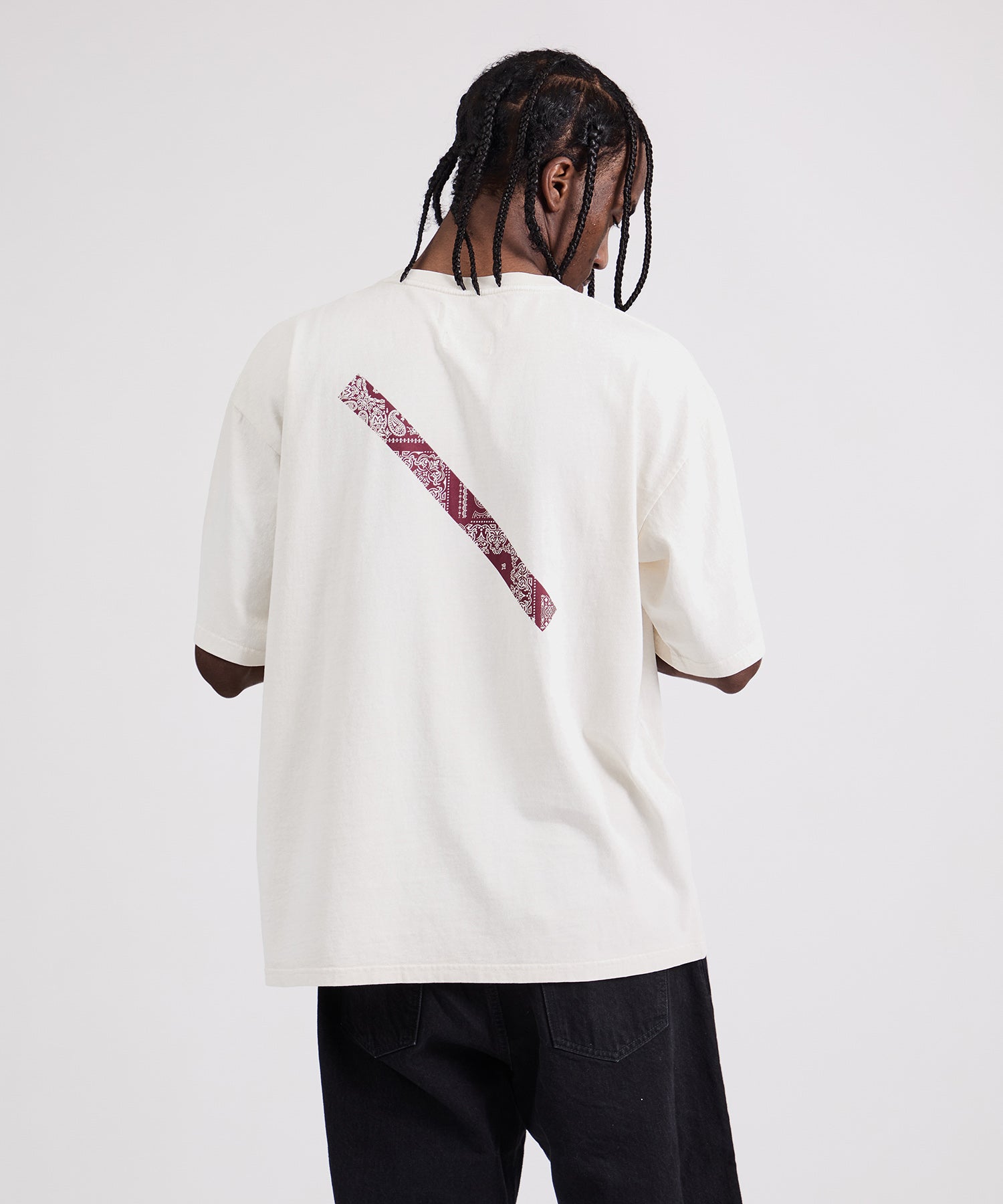 Saturdays NYC MIYAGIHIDETAKA x Saturdays Bandana Slash T-Shirt in White