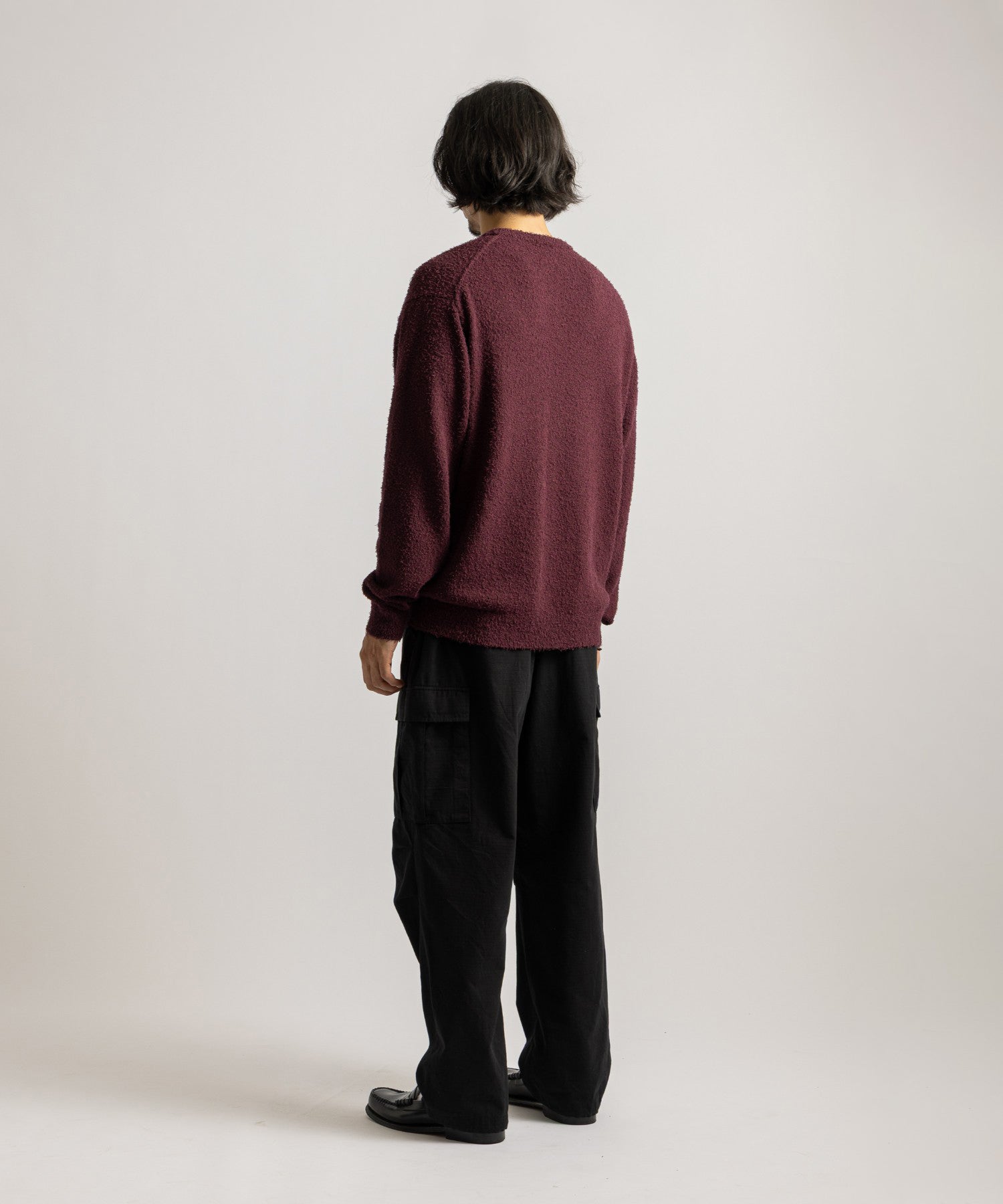 Saturdays NYC Greg Loop Yarn Sweater in Wine