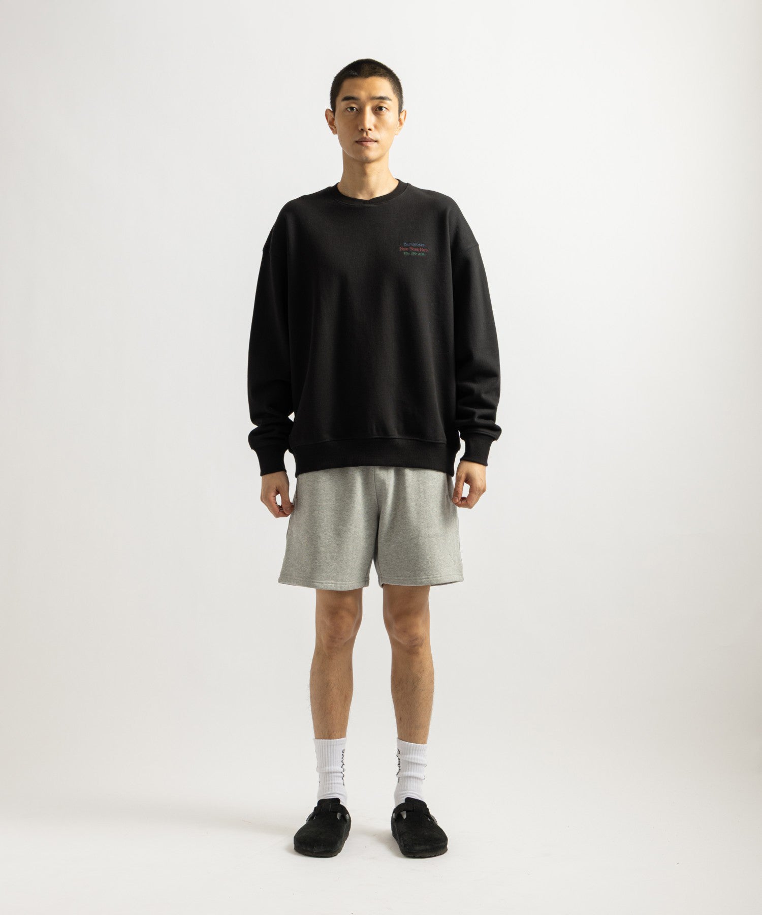Saturdays NYC Bowery Loofah Collar Sweatshirt in Black