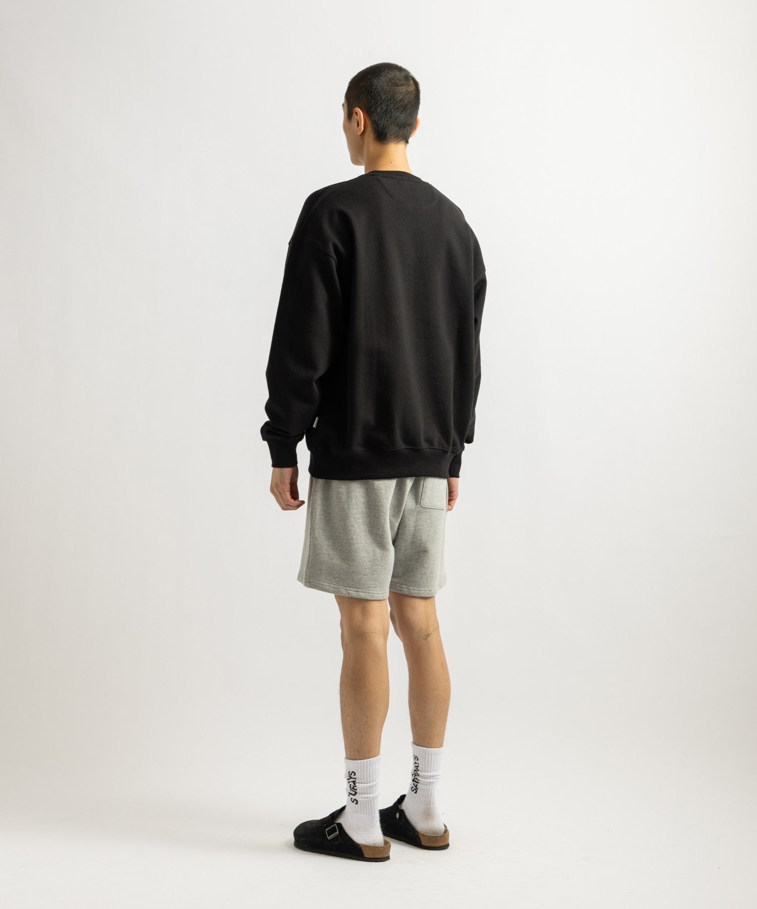 Saturdays NYC Bowery Loofah Collar Sweatshirt in Black