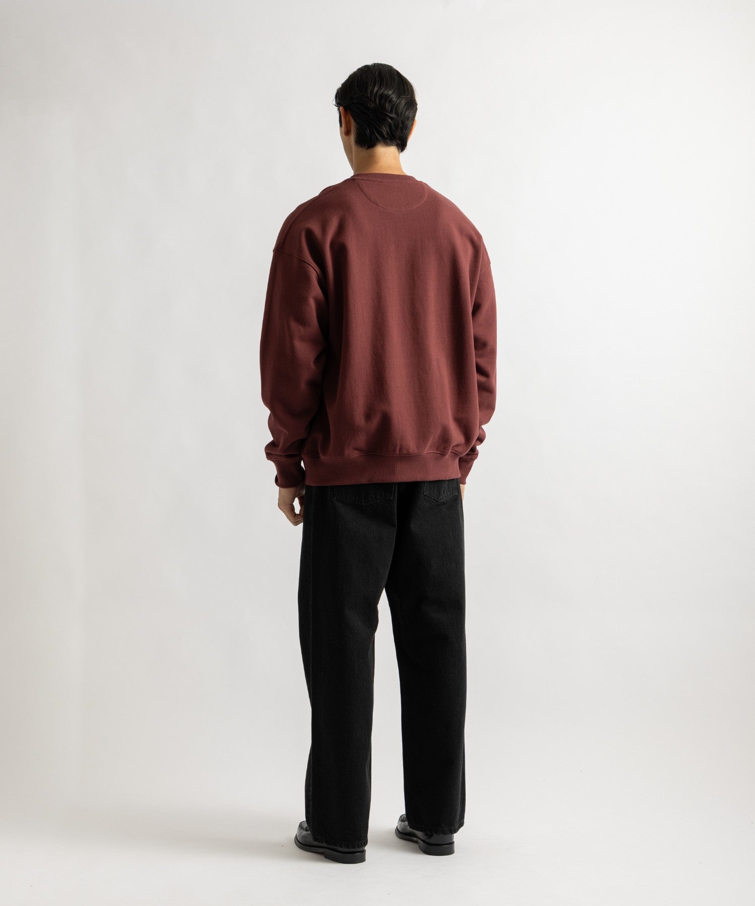 Saturdays NYC Bowery Loofah Collar Sweatshirt in Wine
