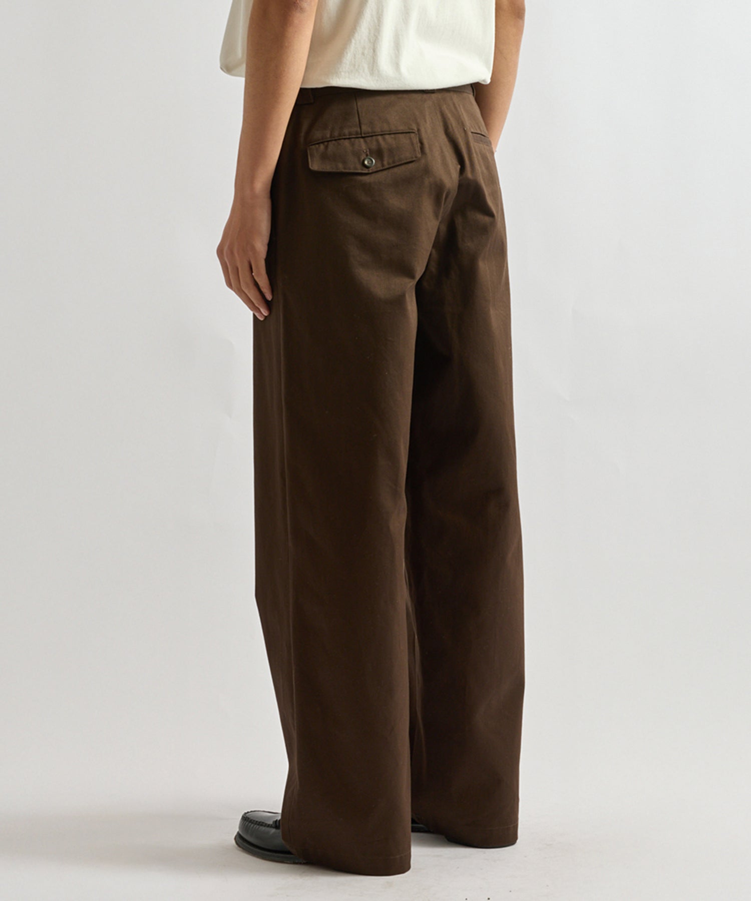 Saturdays NYC Ross Wide Chino Pant in Dark Brown