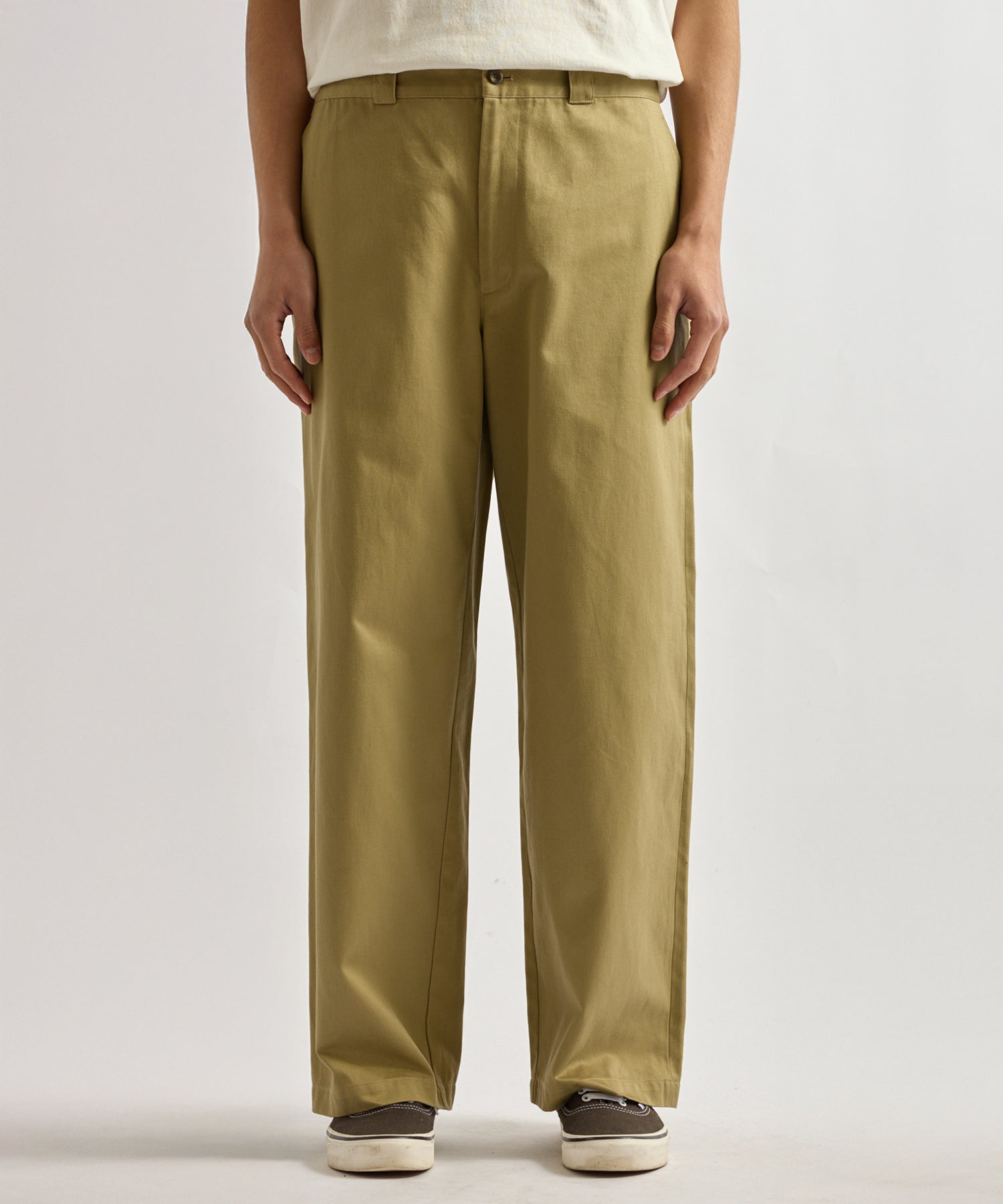 Saturdays NYC Ross Wide Chino Pant in Beige