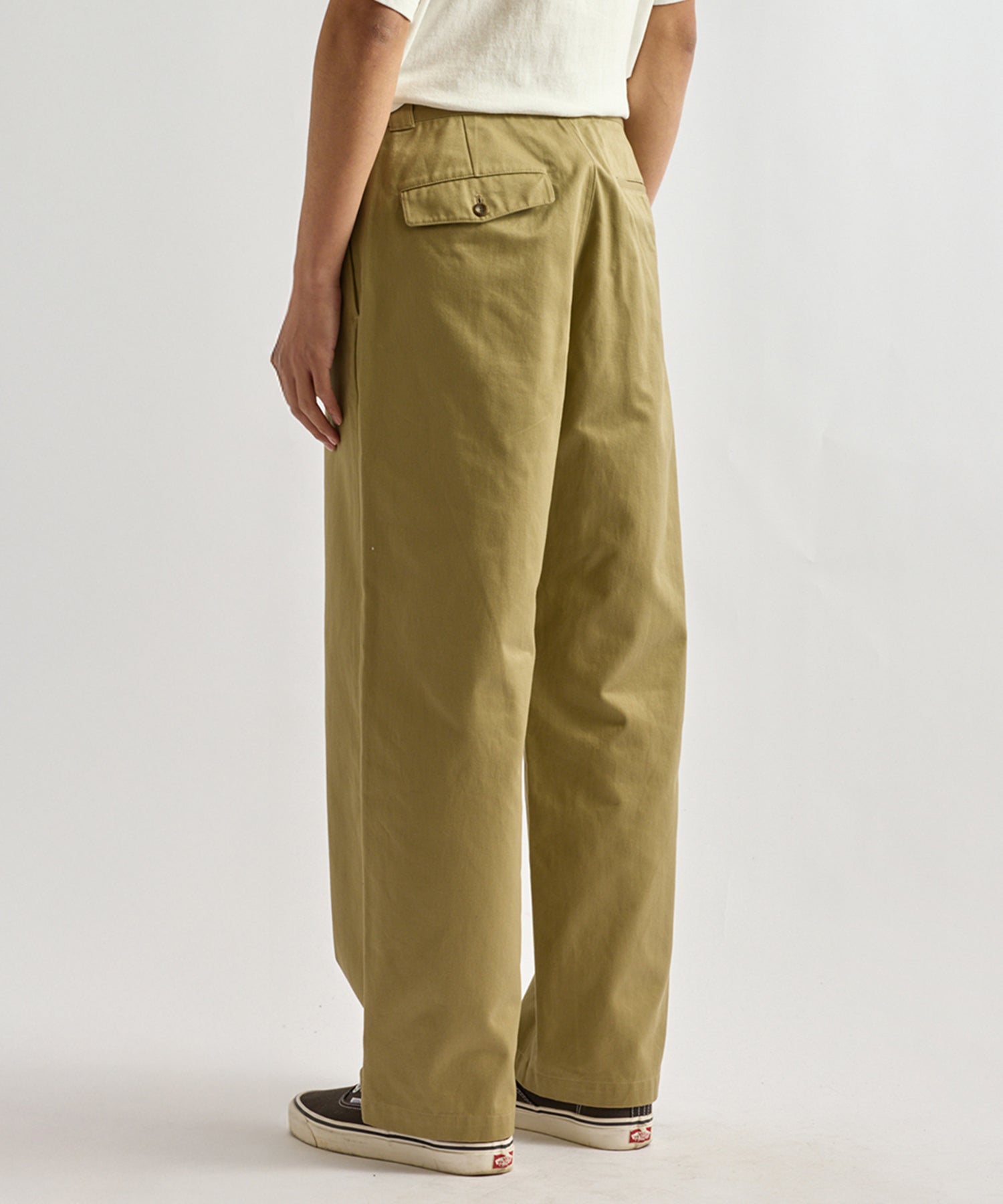 Saturdays NYC Ross Wide Chino Pant in Beige