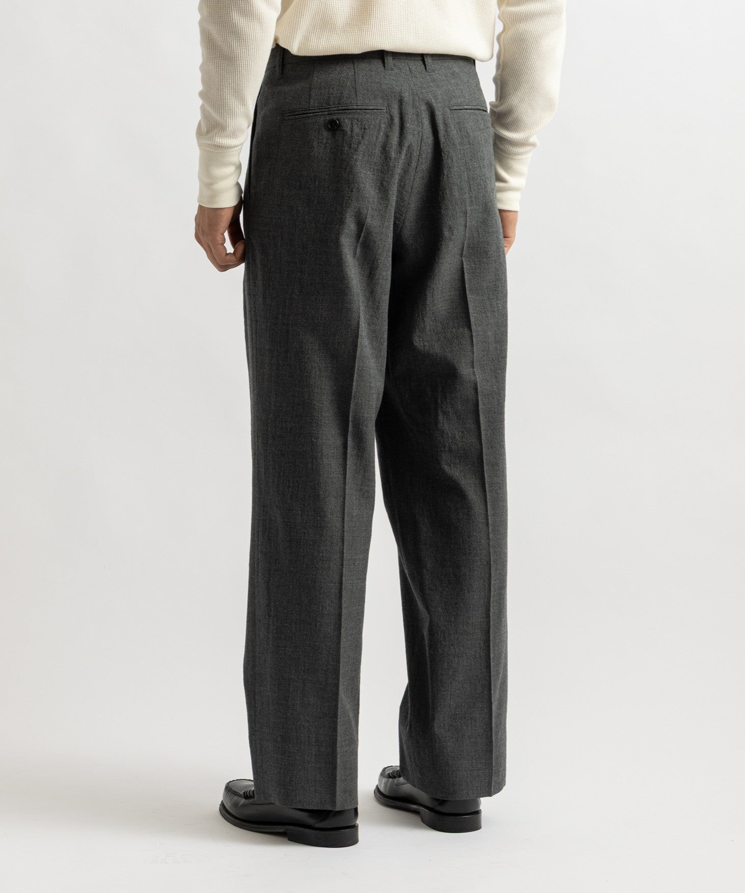 Saturdays NYC George Wool Two Tuck Pant in Gray