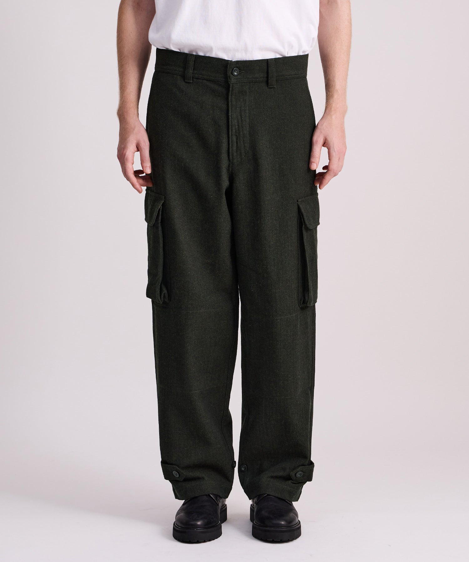 Saturdays NYC Balugo Herringbone Pant in Dark Green