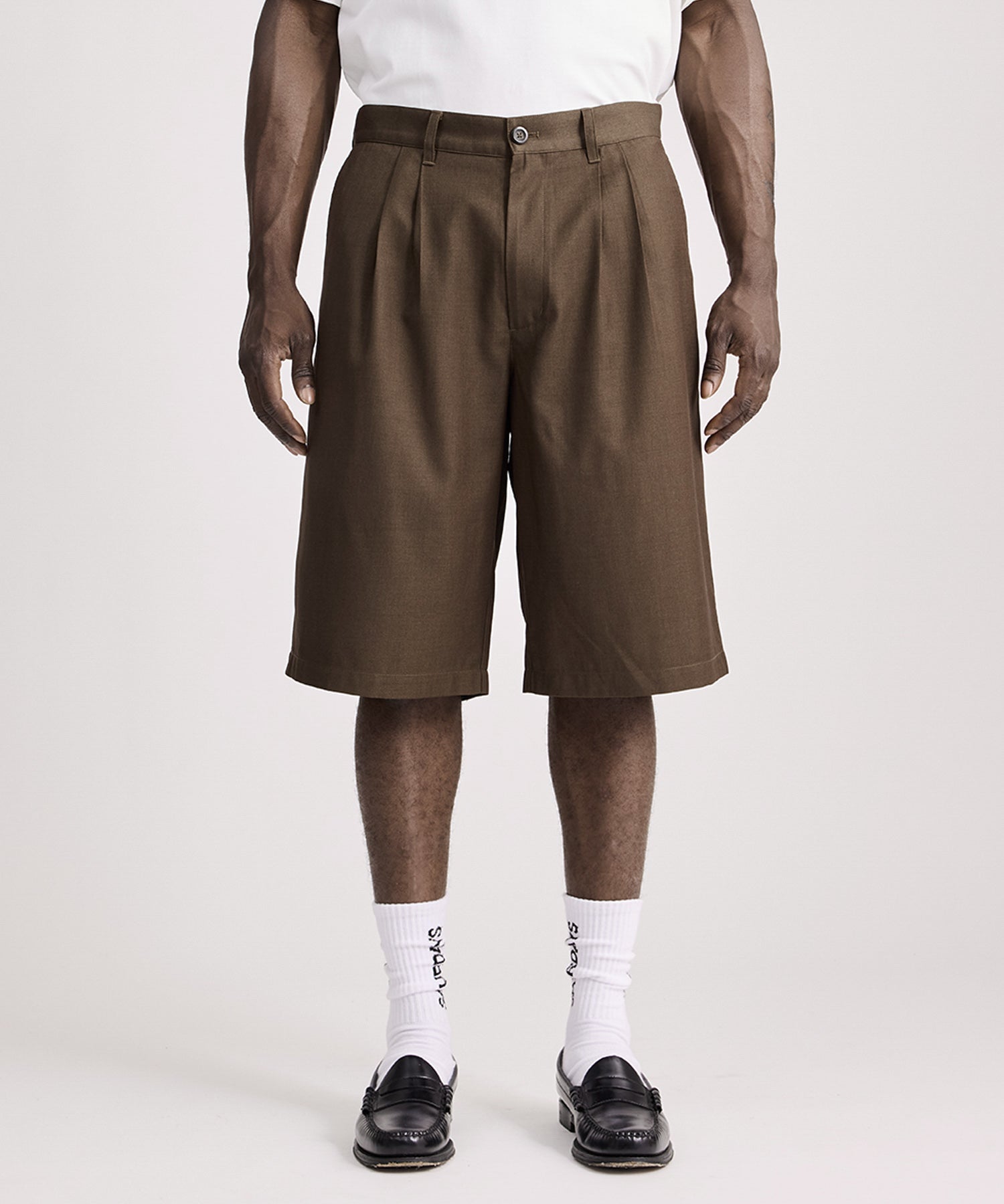 Saturdays NYC Feliz Two Tuck Walk Short in Brown