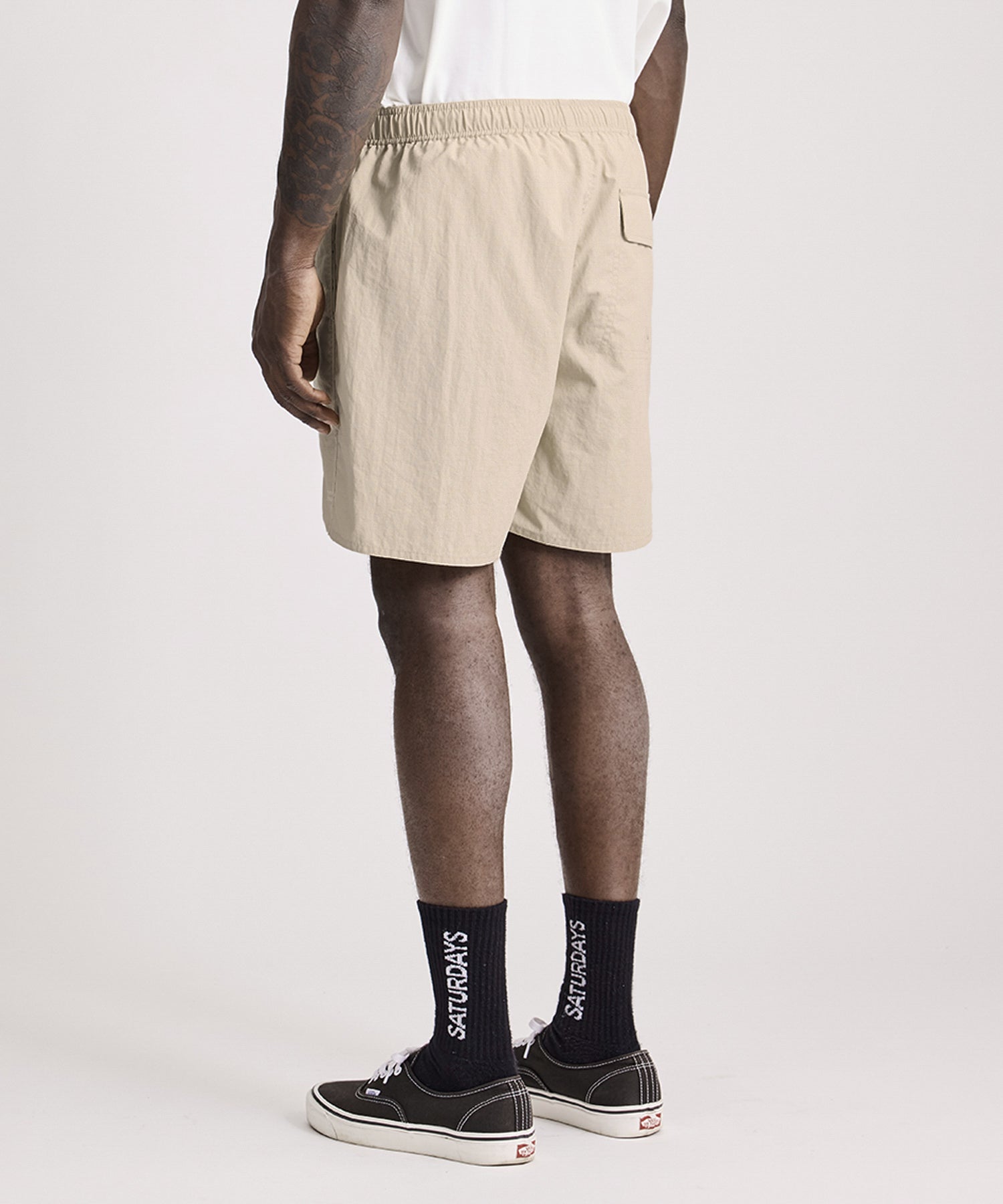 Saturdays NYC Talley Washed Swim Short in Beige