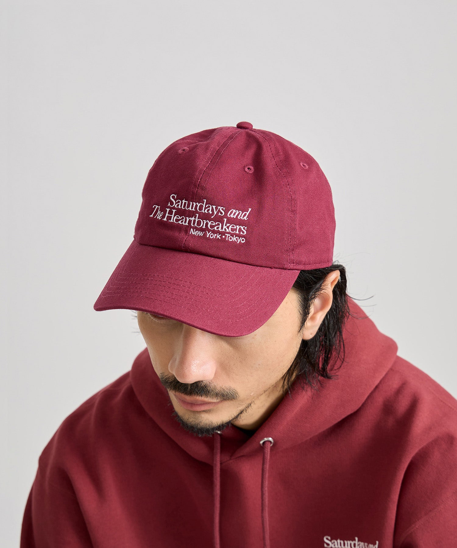 Saturdays NYC Bedwin x Saturdays Big Apple Baseball Cap in WIne