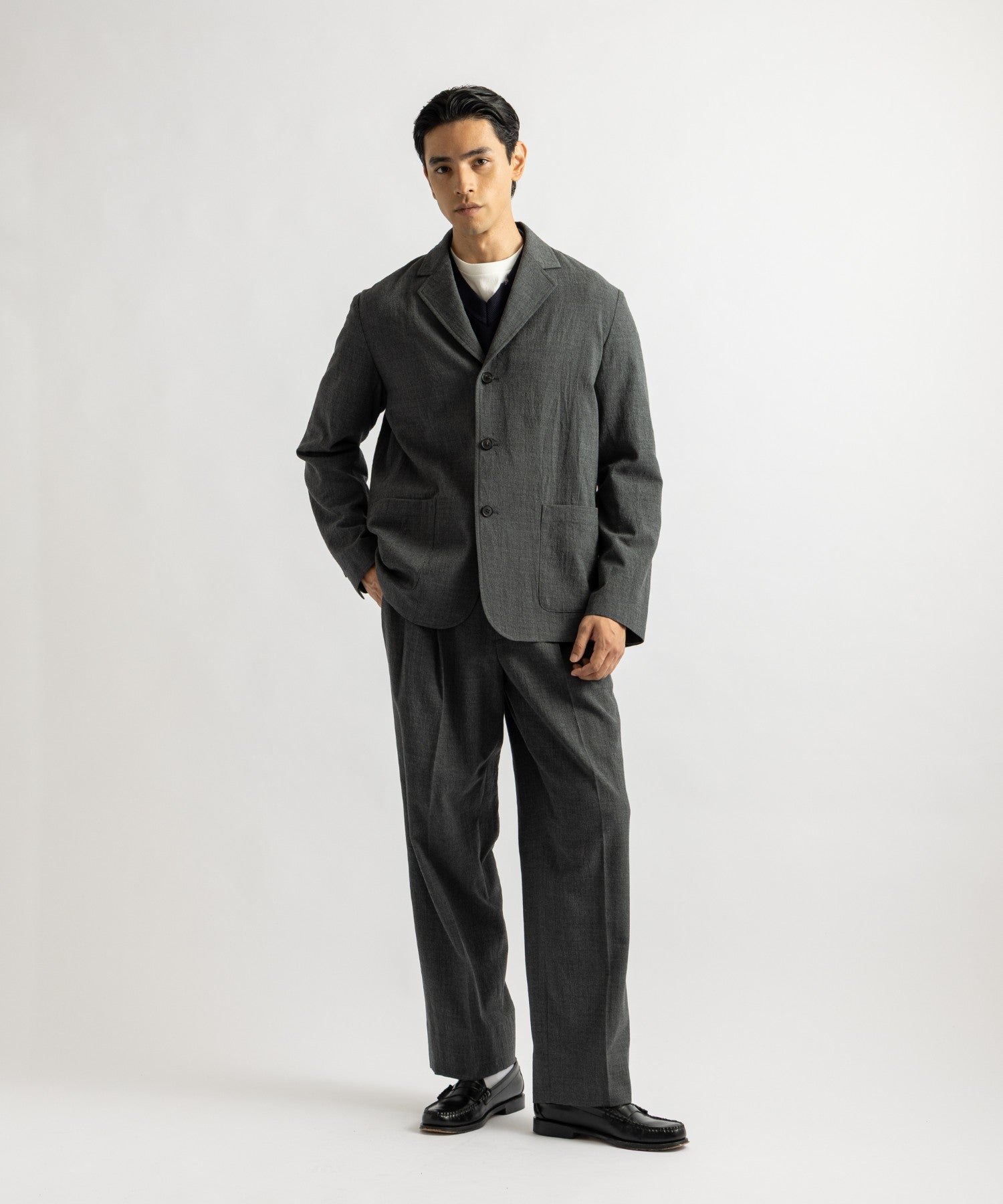 Saturdays NYC George Wool Two Tuck Pant in Gray