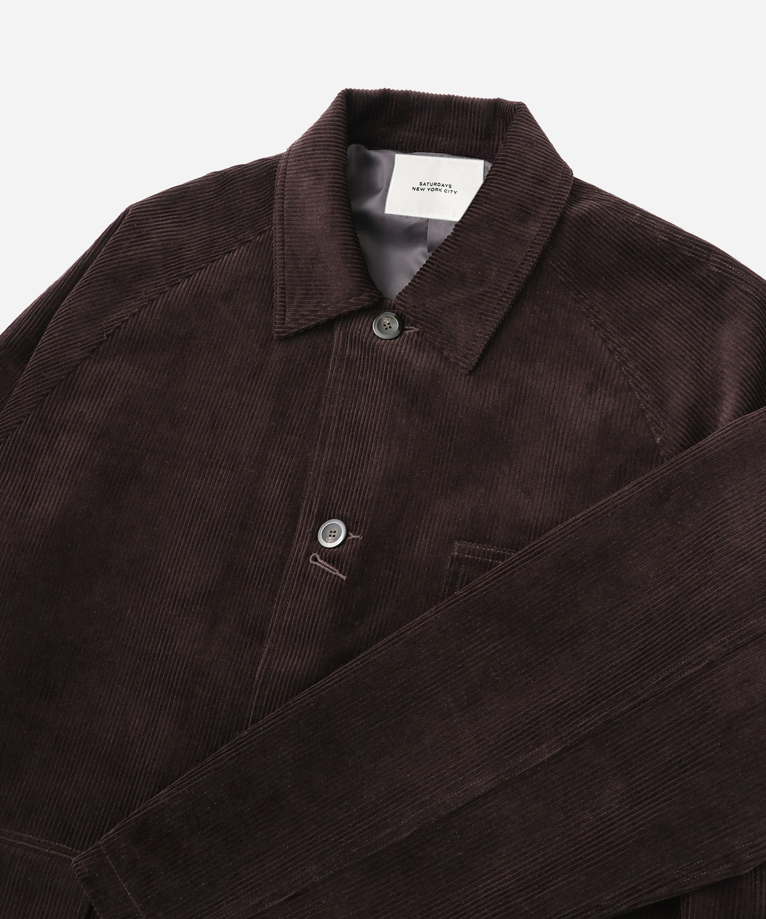 Saturdays NYC Antoine Corduroy Chore Jacket in Dark Brown