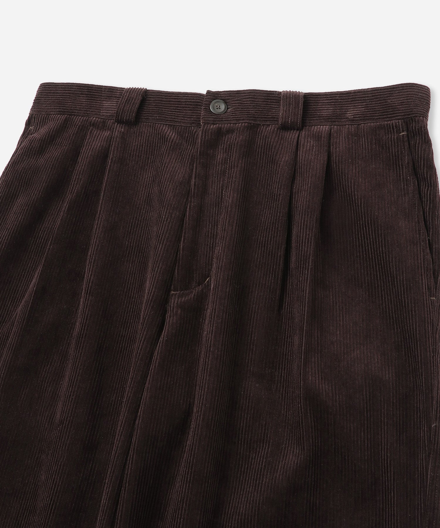 Saturdays NYC George Corduroy Wide Two Tuck Pant in Dark Brown