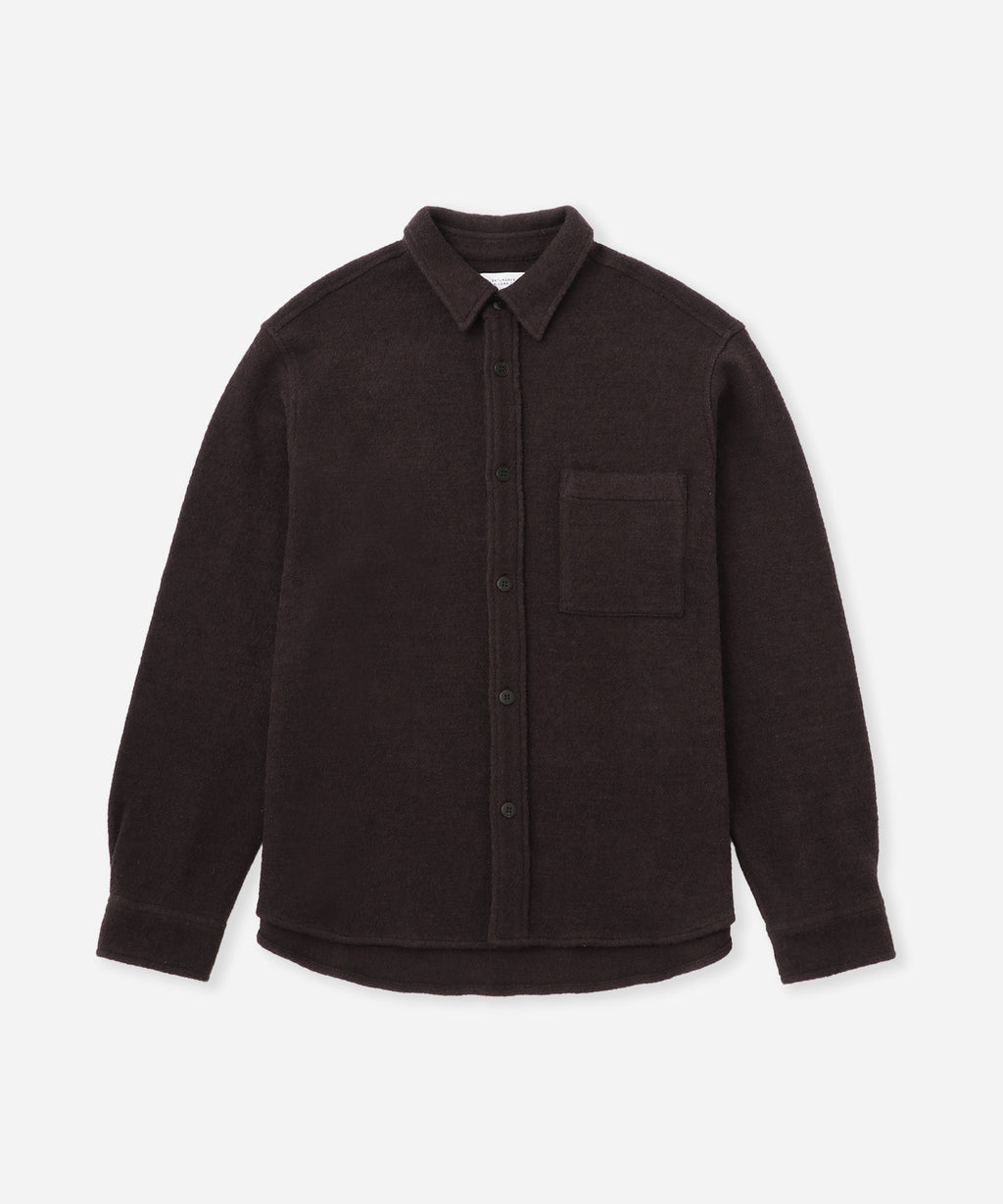 Saturdays NYC Ryan Heavy Boucle Shirt in Brown