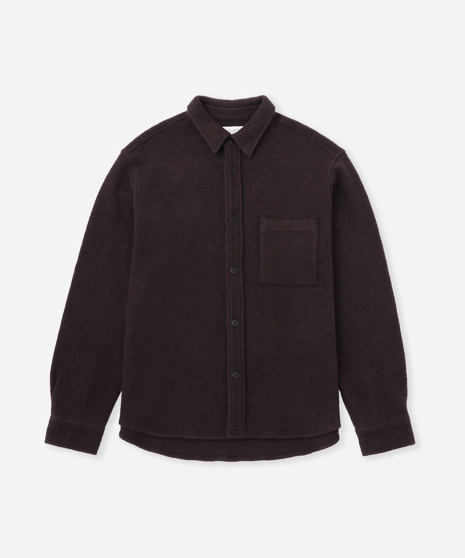 Saturdays NYC Ryan Heavy Boucle Shirt in Brown