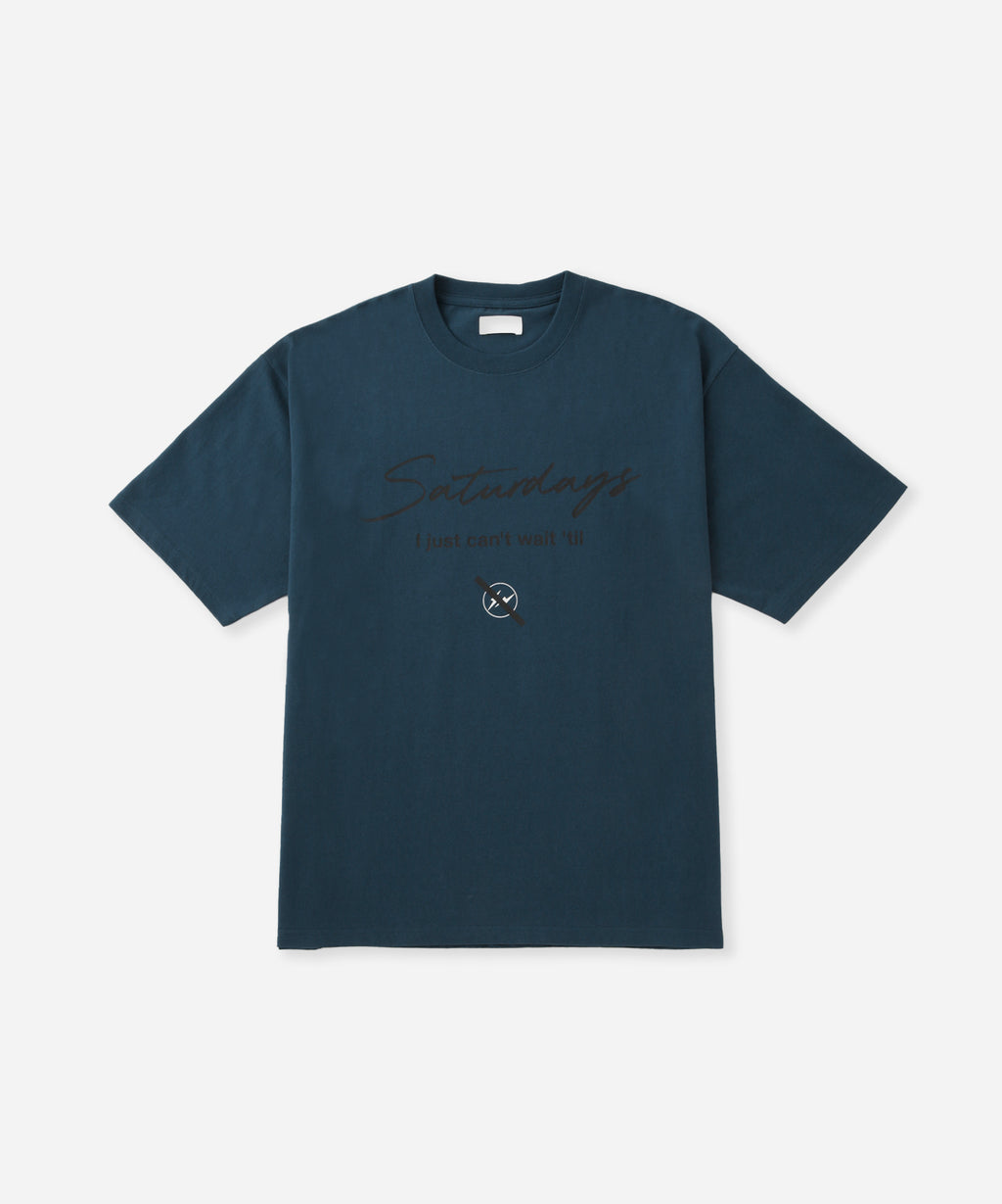 Saturdays NYC FRAGMENTｘSaturdays NYC Short Sleeve T-Shirt in Blue