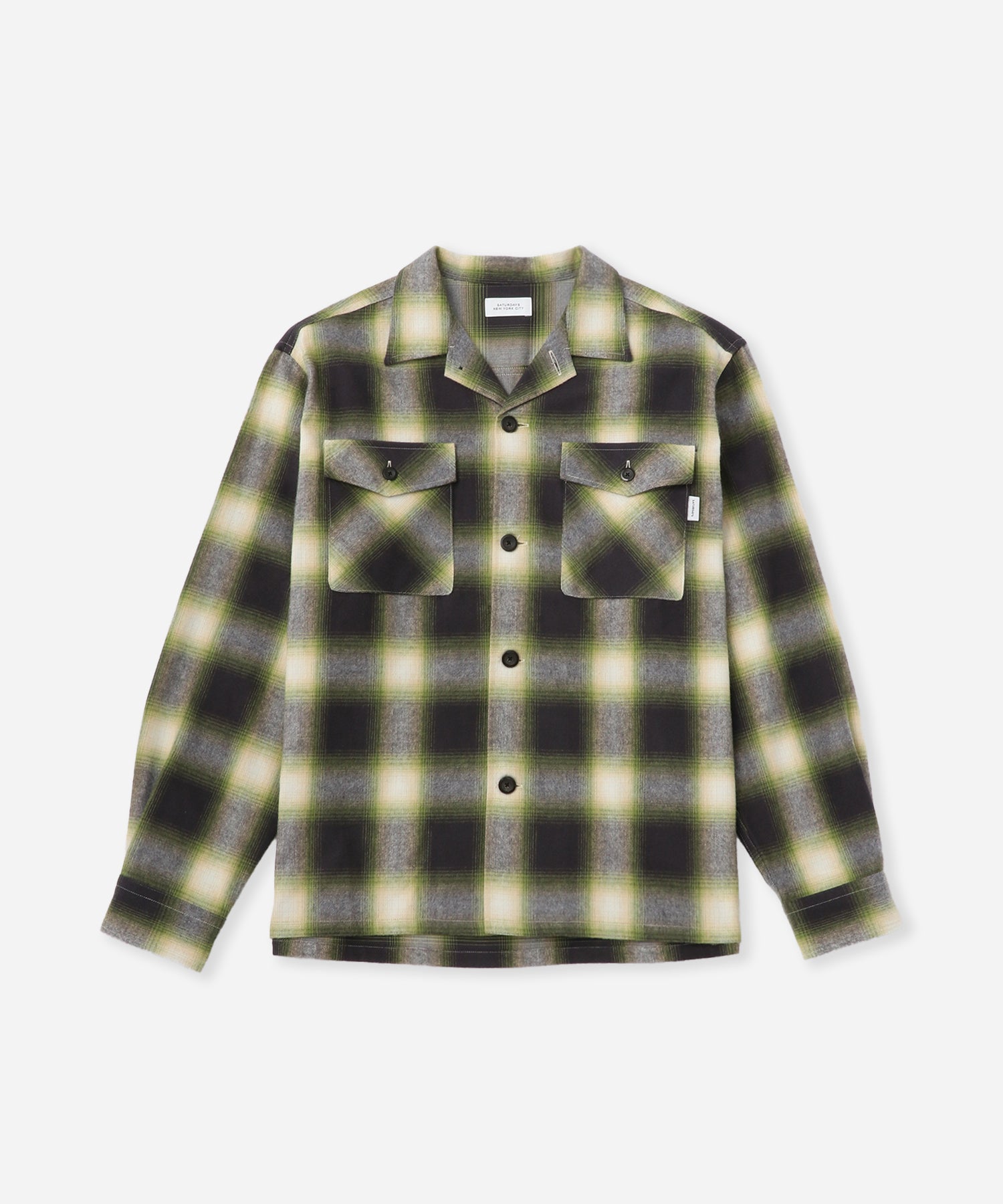 Saturdays NYC Marco Flannel Checked Shirt in Green