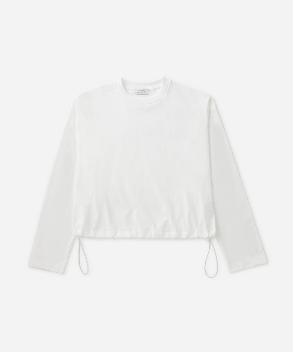 Saturdays NYC Arisa Long Sleeve Top in White