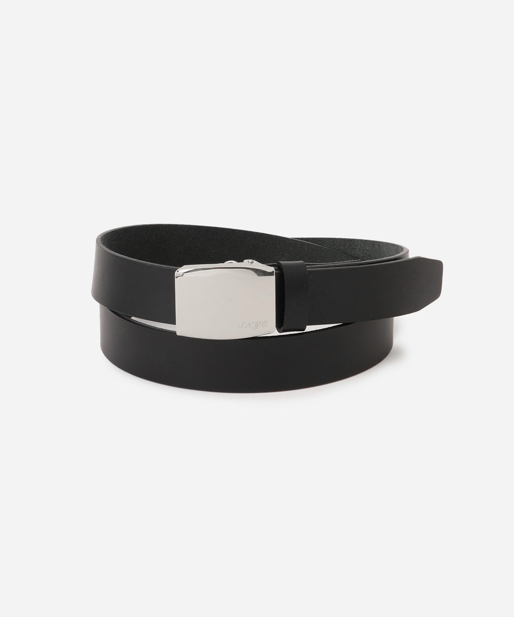 Saturdays NYC Buckle Leather Belt in Black