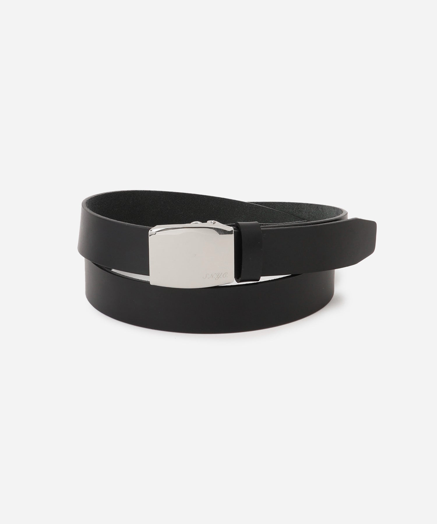 Saturdays NYC Buckle Leather Belt in Black