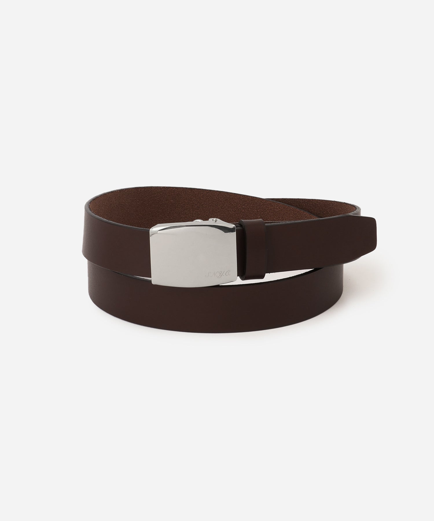 Saturdays NYC Buckle Leather Belt in Dark Brown