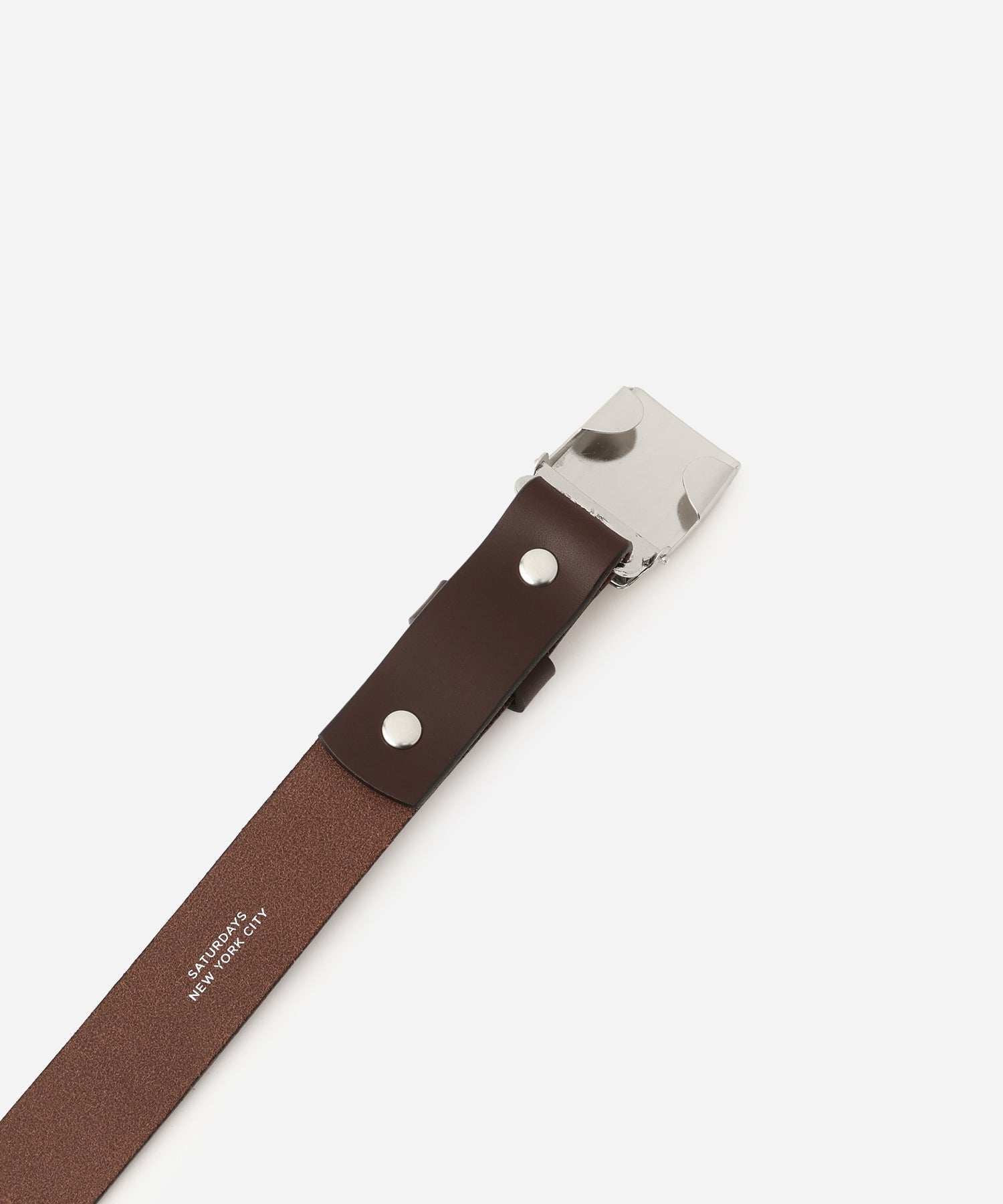 Saturdays NYC Buckle Leather Belt in Dark Brown