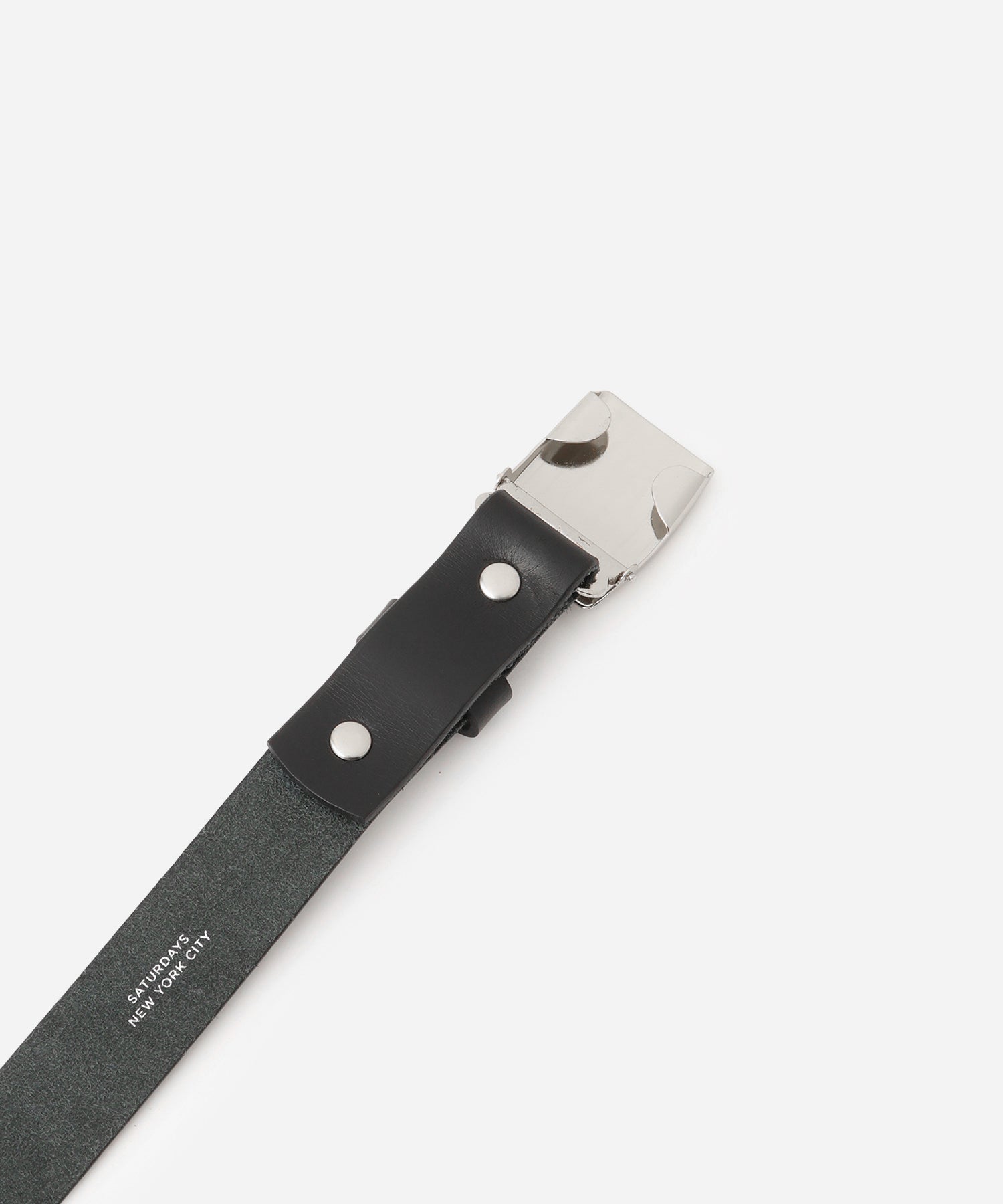 Saturdays NYC Buckle Leather Belt in Black