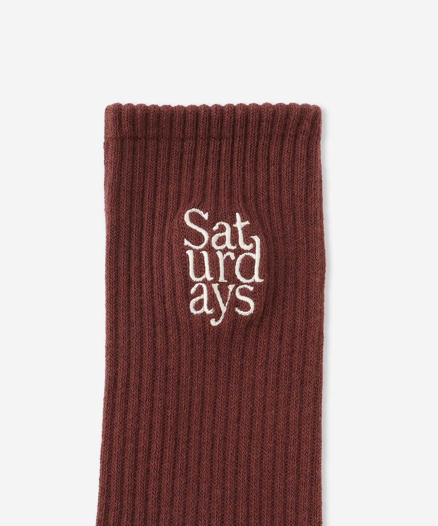 Saturdays NYC Miller Stacked Standard Socks in Wine
