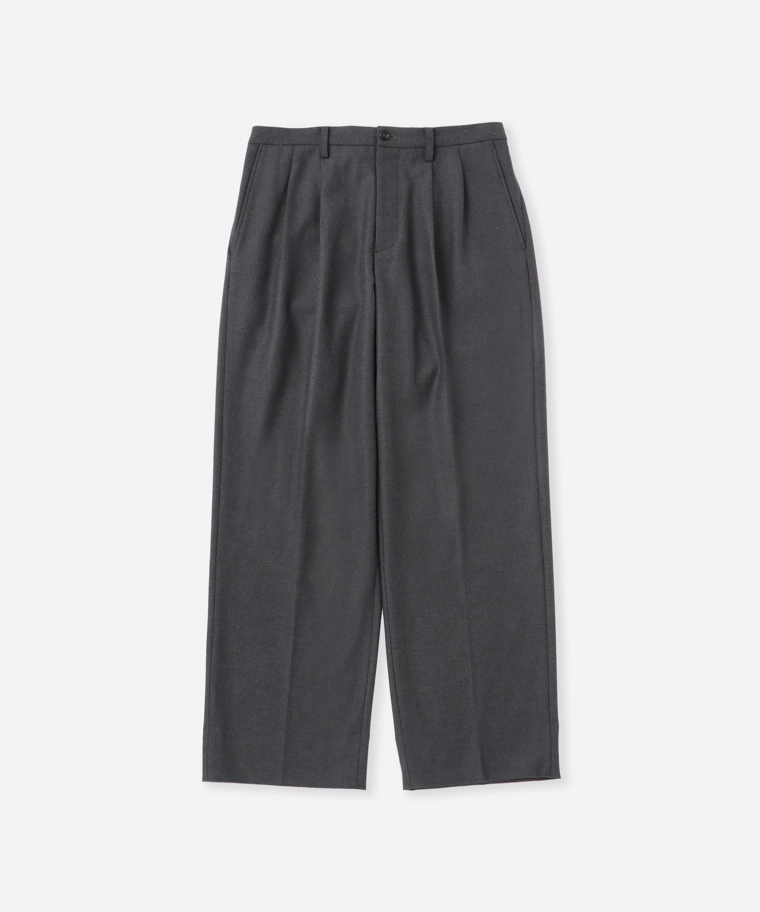 Saturdays NYC George Flannel Two Tuck Pant in Charcoal