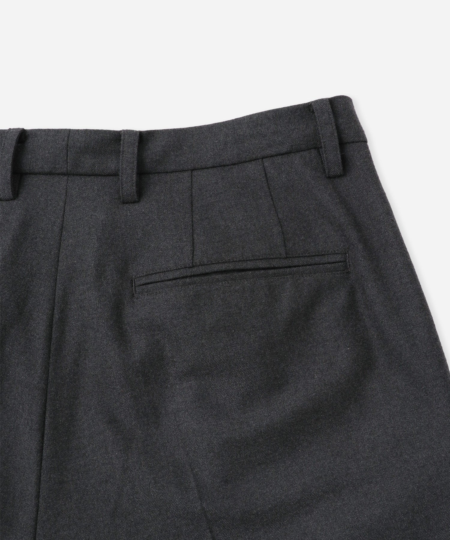 Saturdays NYC George Flannel Two Tuck Pant in Charcoal