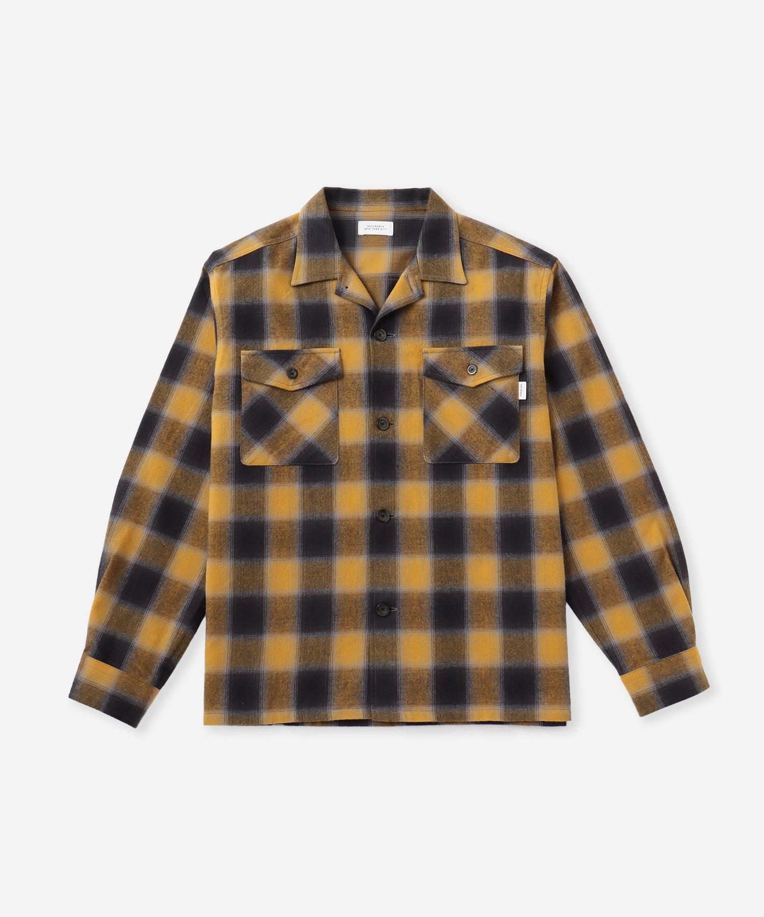 Saturdays NYC Marco Flannel Checked Shirt in Yellow