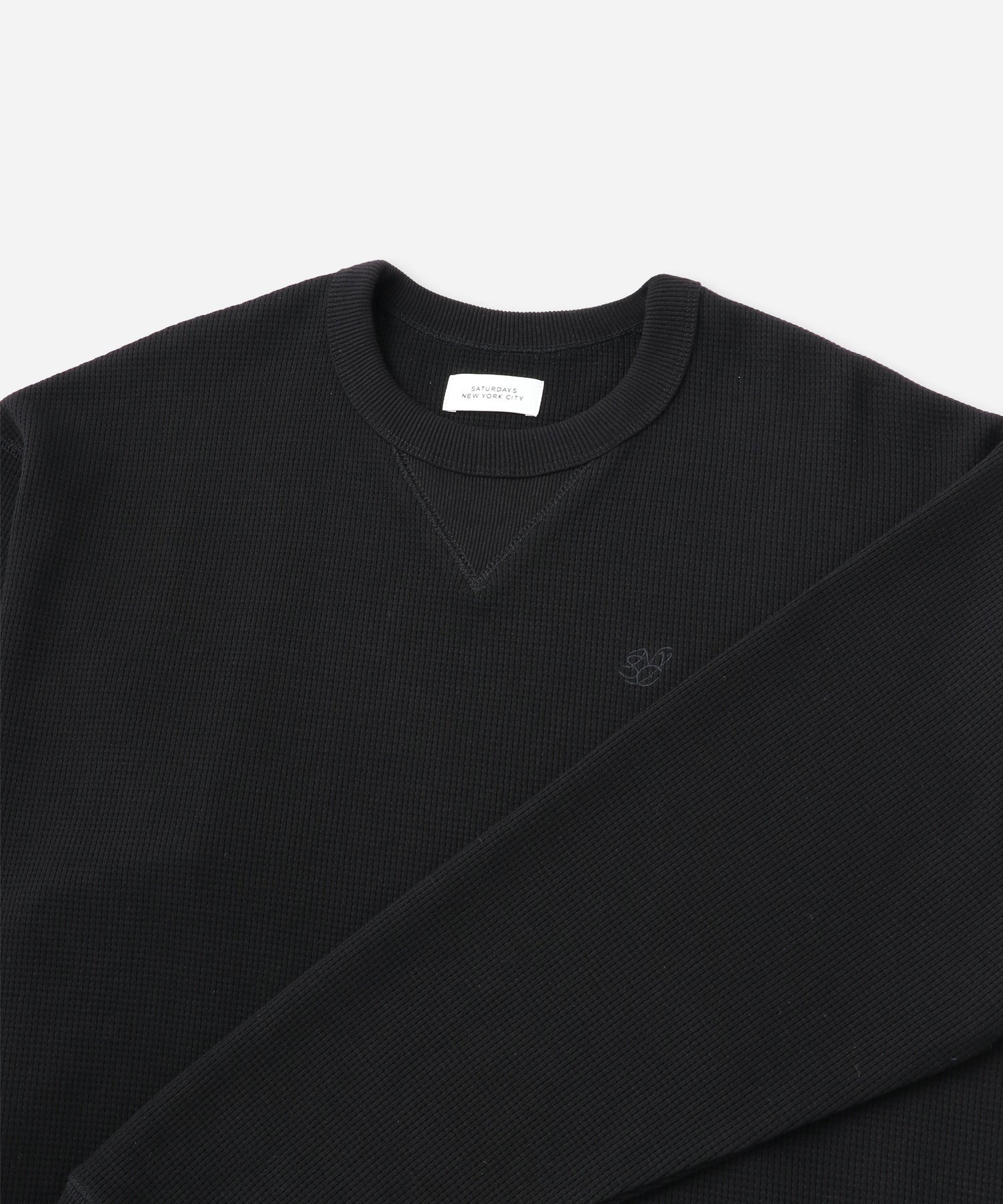 Saturdays NYC SNYC Waffle Relaxed Top in Black