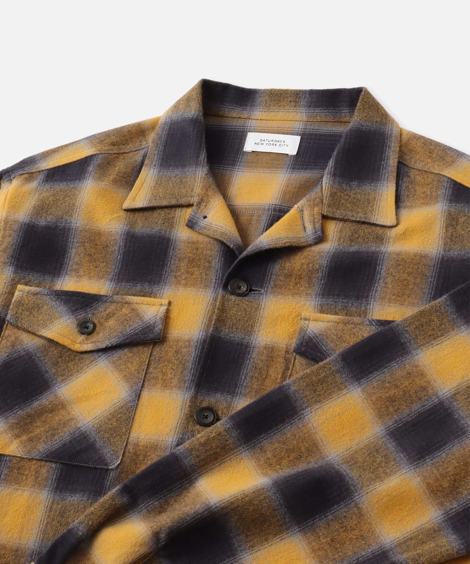 Saturdays NYC Marco Flannel Checked Shirt in Yellow