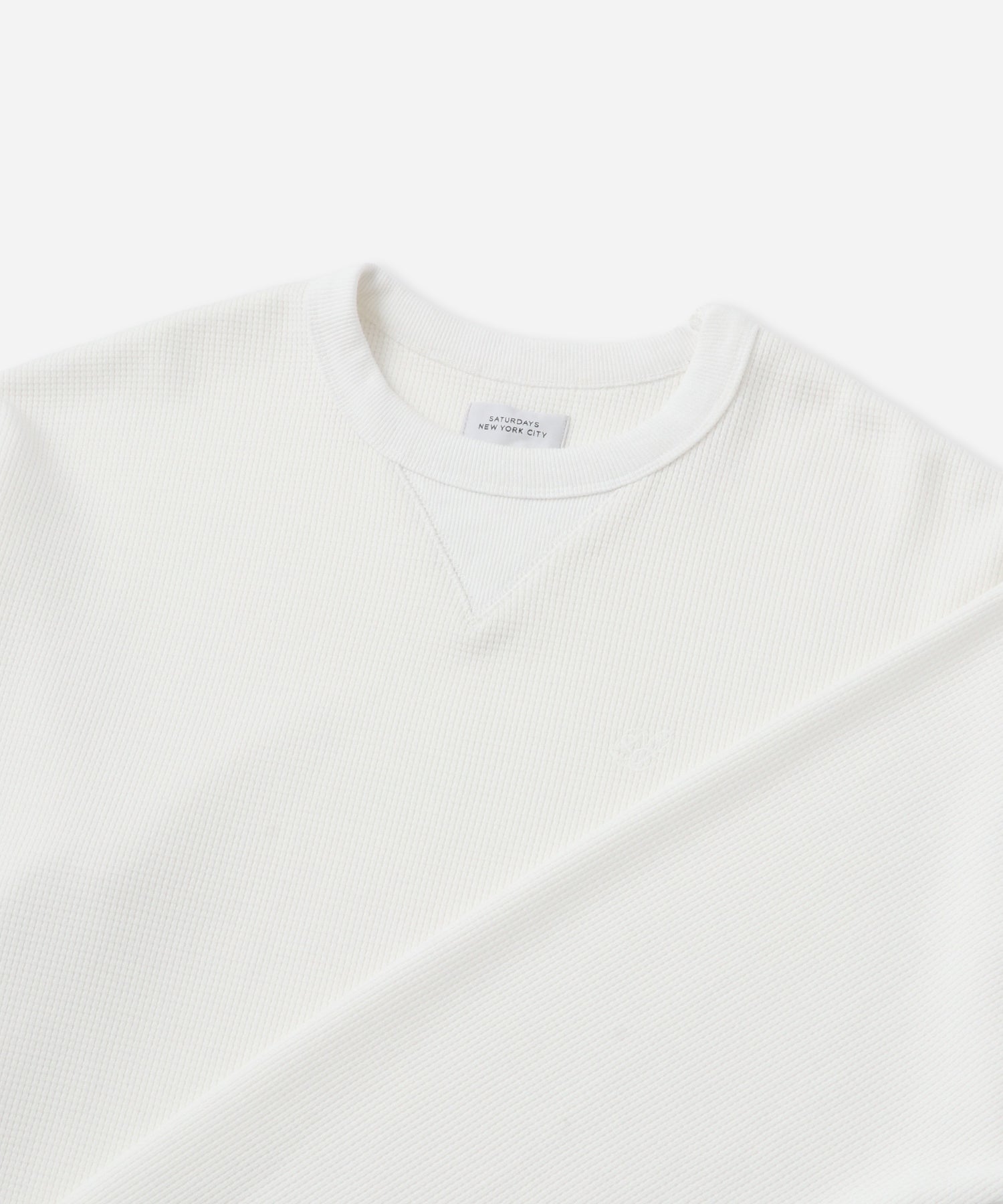Saturdays NYC SNYC Waffle Relaxed Top in Off White