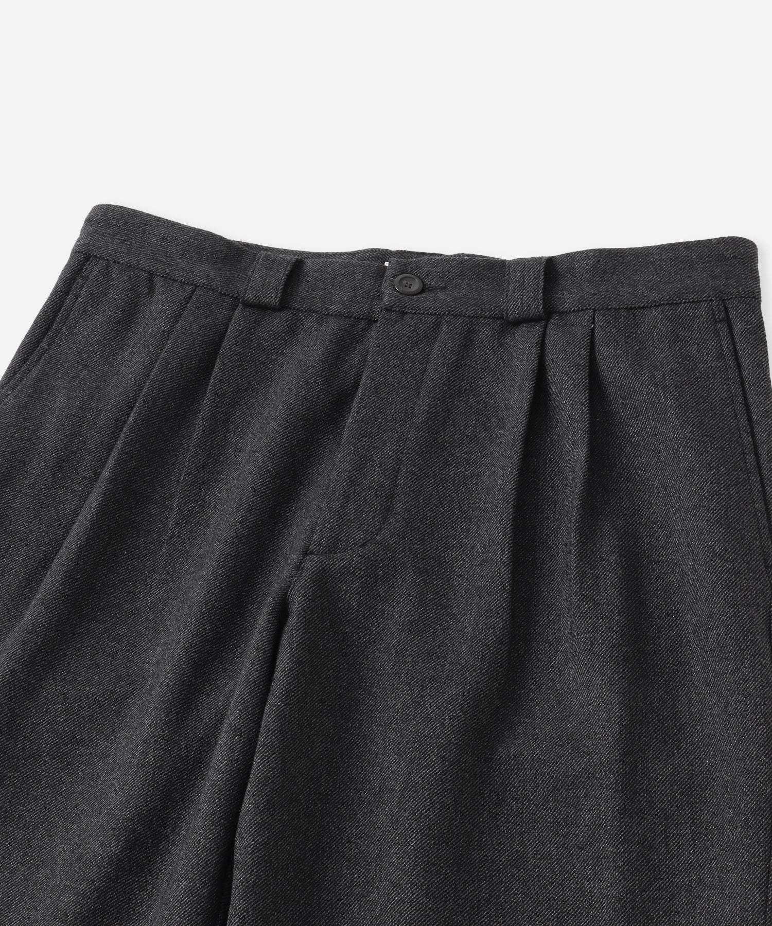 Saturdays NYC George Wool Wide Two Tuck Pant in Black
