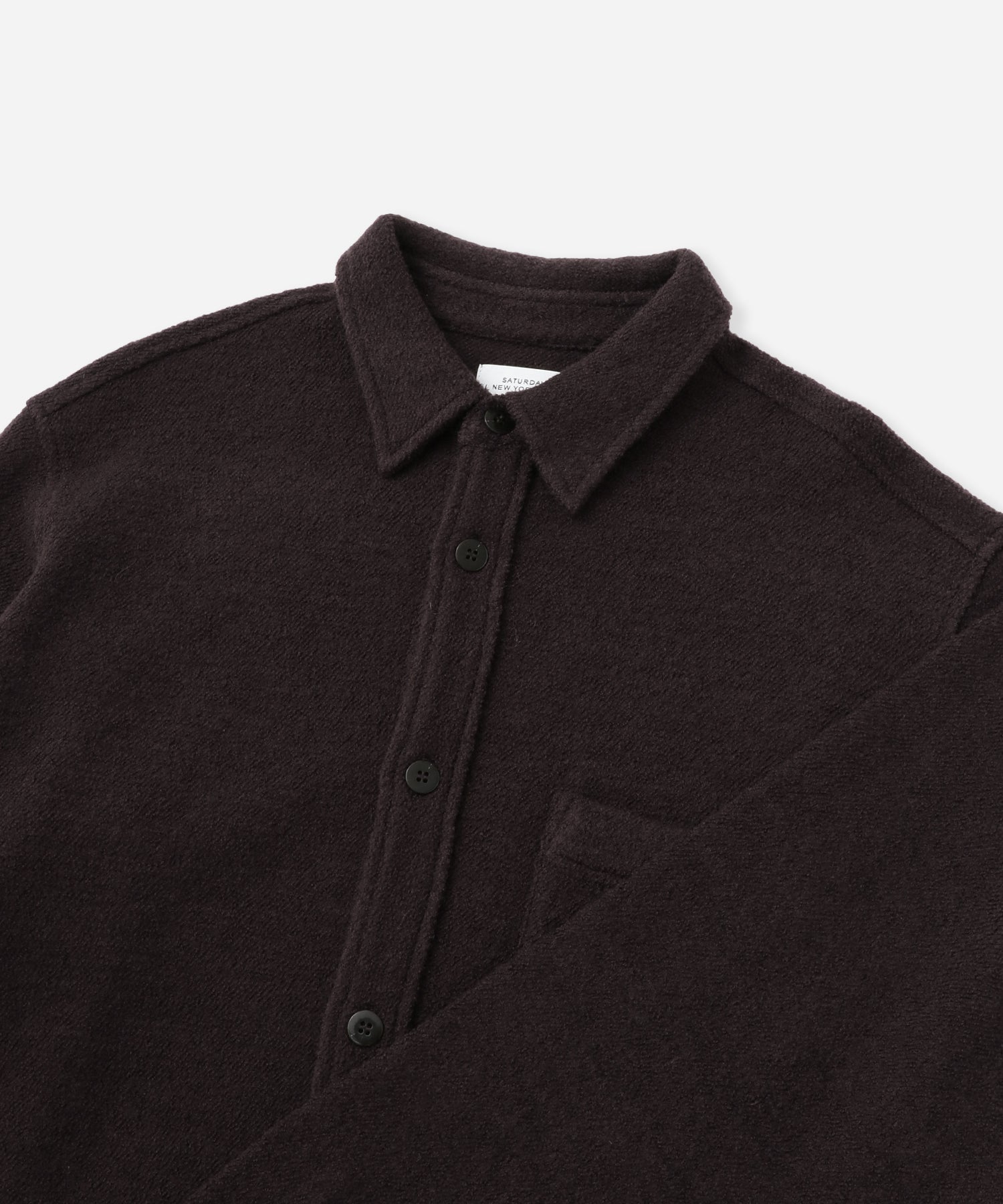Saturdays NYC Ryan Heavy Boucle Shirt in Brown