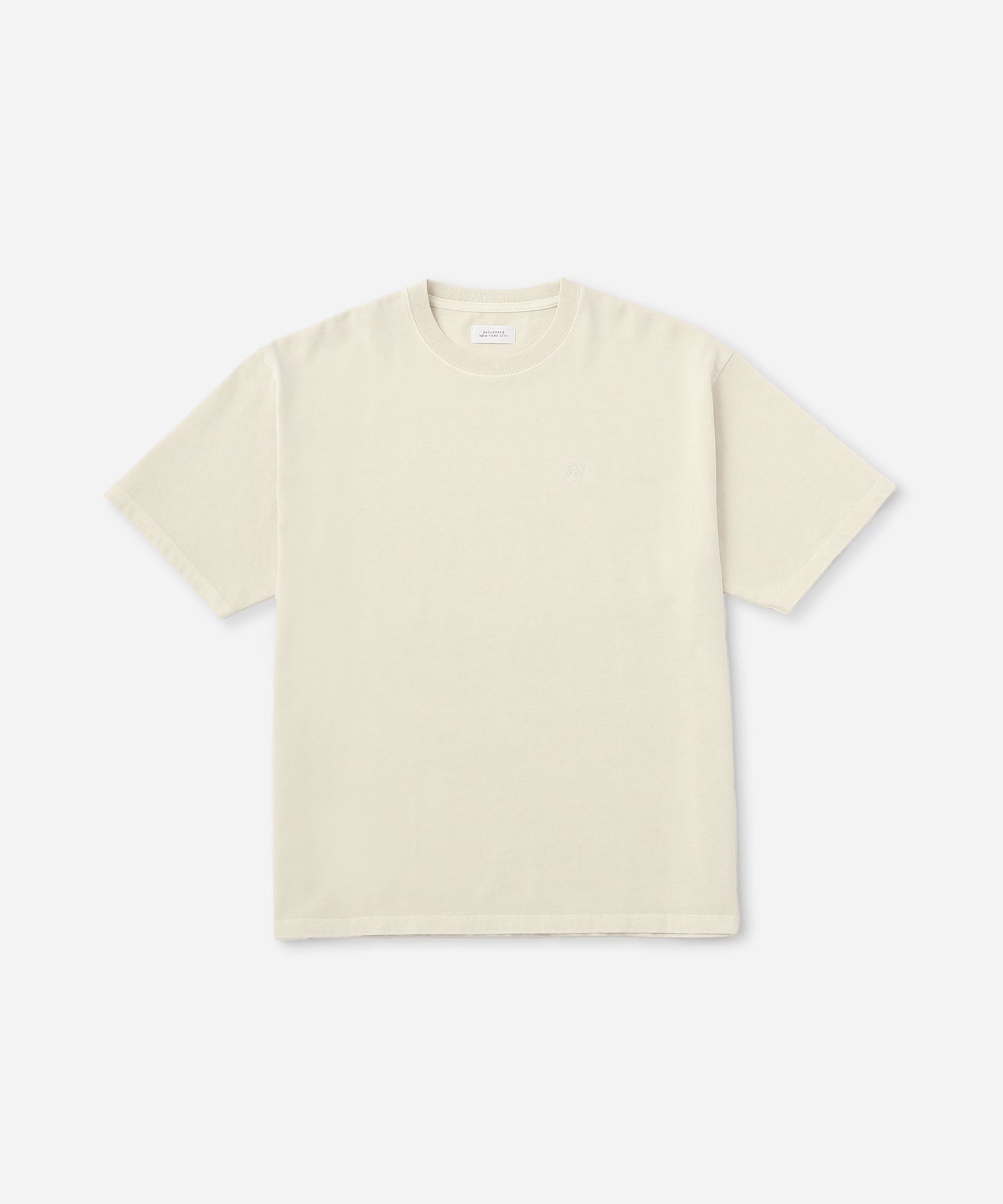 Saturdays NYC SNYC Relaxed Pigment Dyed Short Sleeve Tee in Ivory