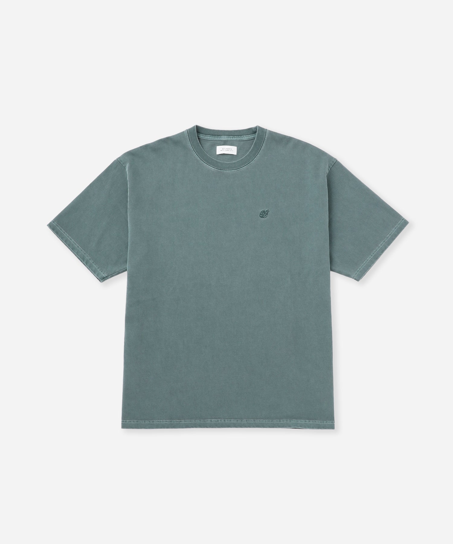 Saturdays NYC SNYC Relaxed Pigment Dyed Short Sleeve Tee in Green