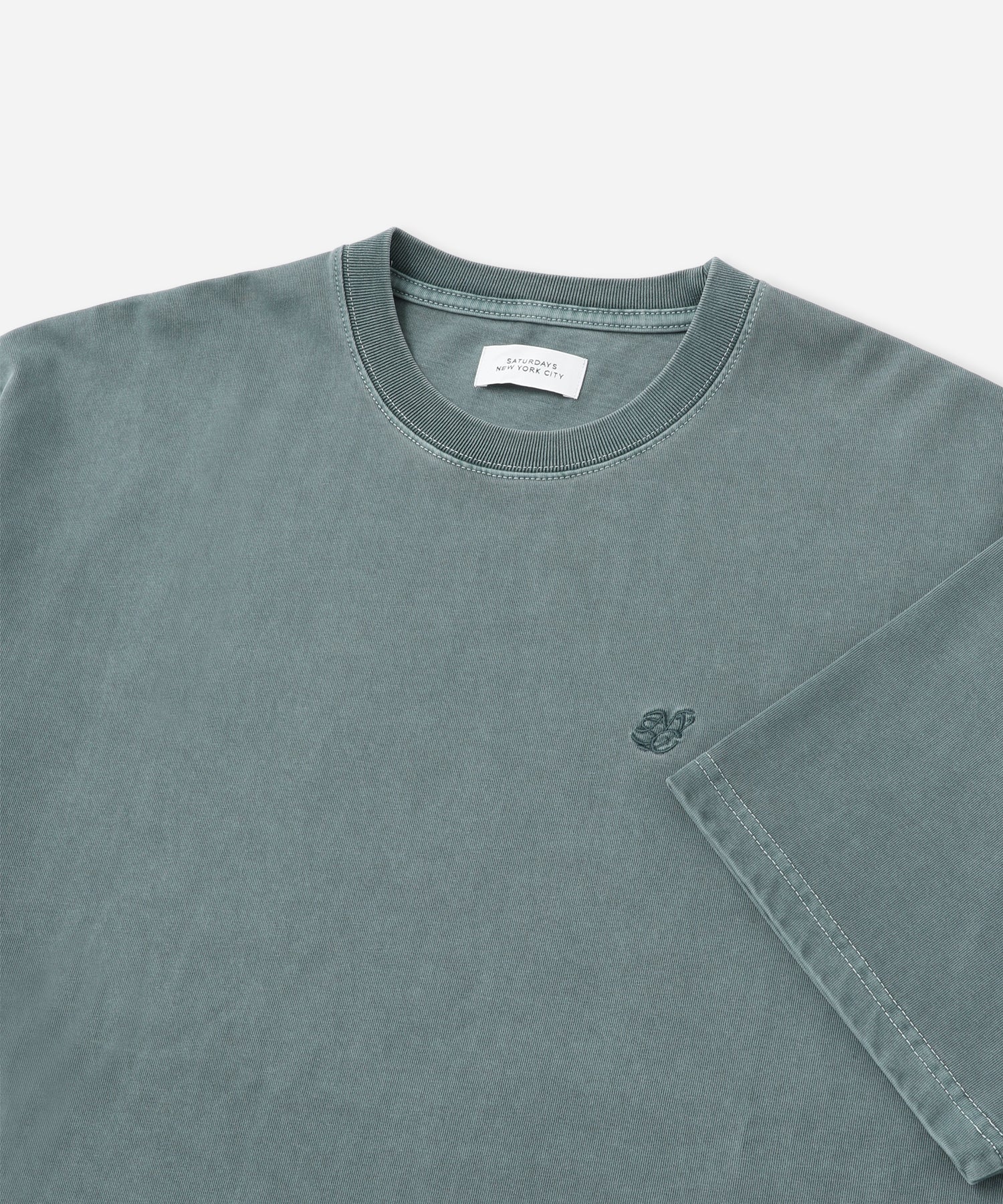 Saturdays NYC SNYC Relaxed Pigment Dyed Short Sleeve Tee in Green