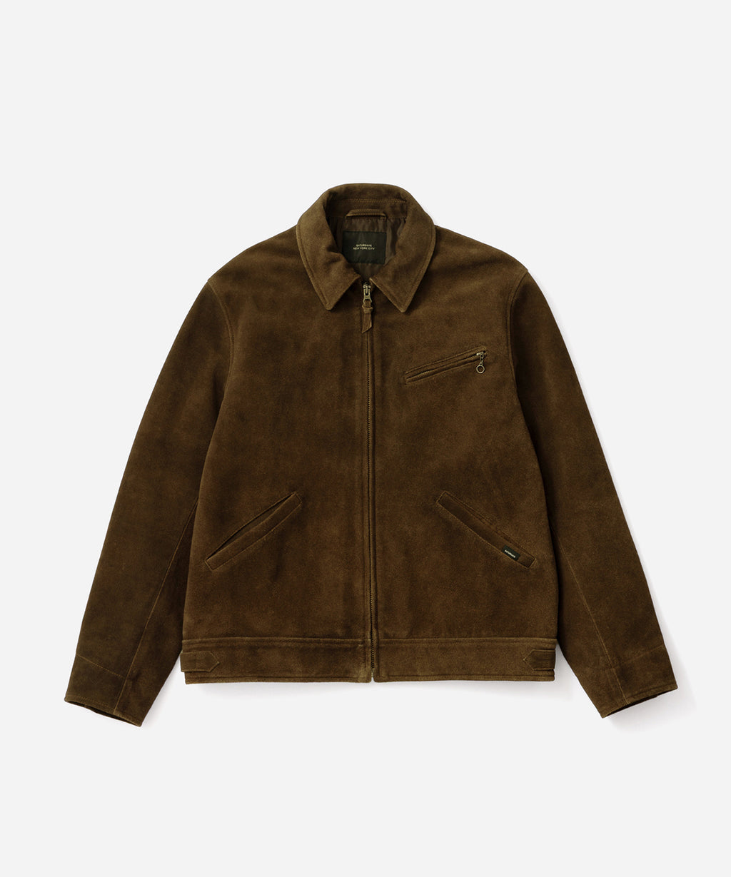 Saturdays NYC Harrison Suede Jacket in Dark Brown