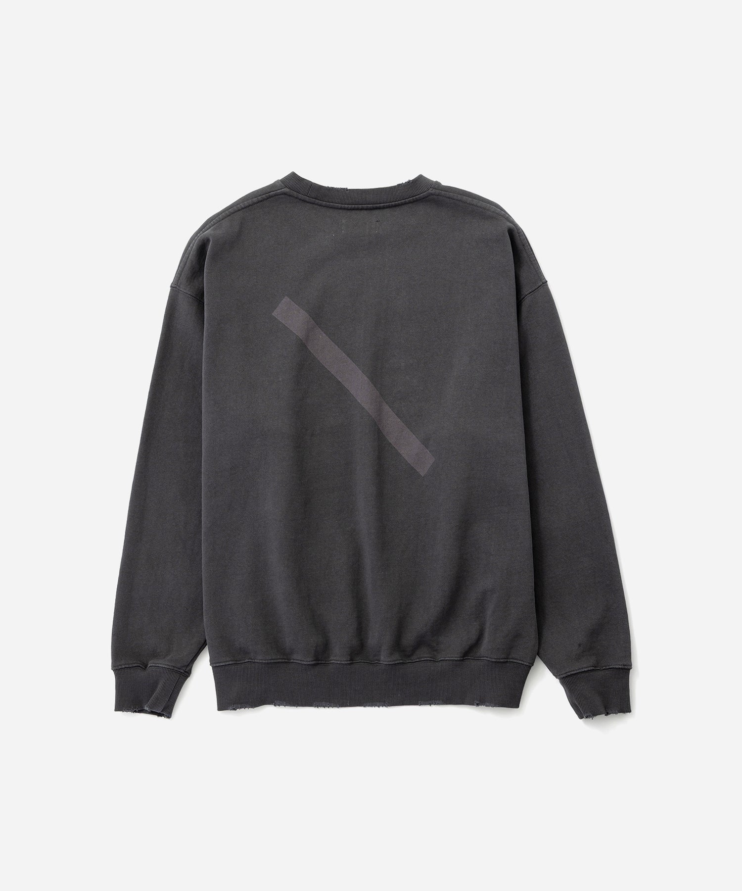 Saturdays NYC Bowery Garment Dyed Slash Sweatshirt in Charcoal