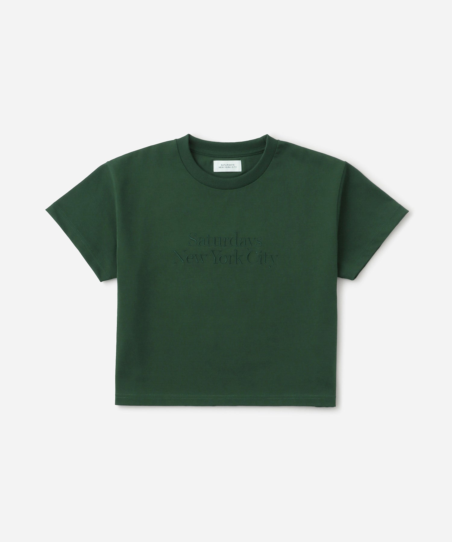 Saturdays NYC Miller Embroidered Short Sleeve Tee in Green